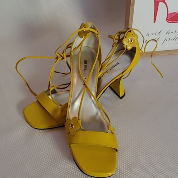Bellini Shoes - Bellini yellow lace up heels